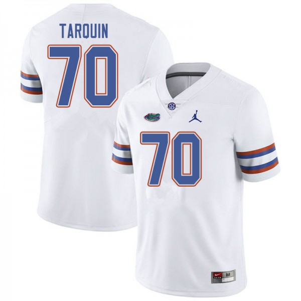 Jordan Brand Men #70 Michael Tarquin Florida Gators College Football Jerseys White
